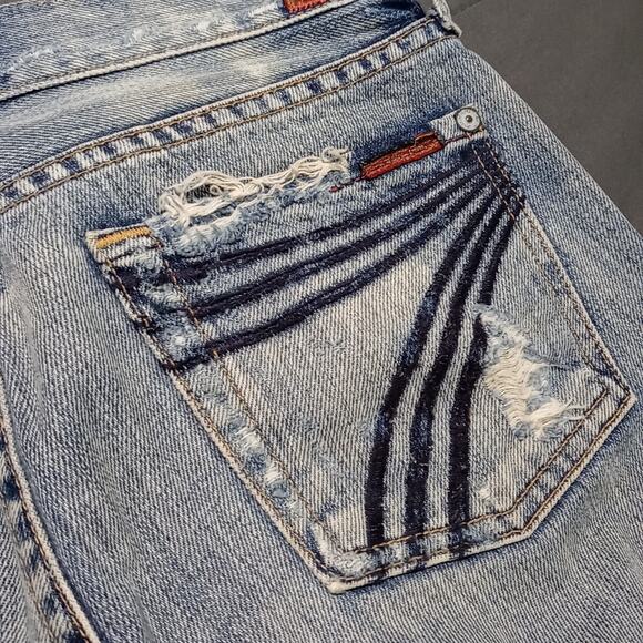 7 for All Mankind DOJO Capri Beyond Baggy Jhorts Shorts Women 25 30x13 Y2k 2000s - Picture 16 of 16